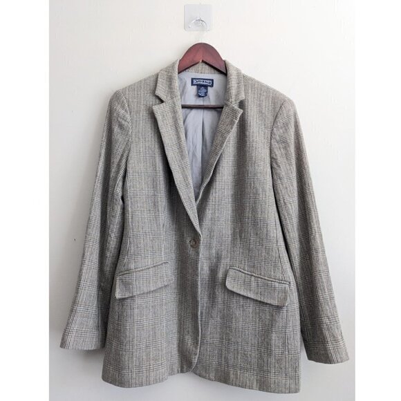 Lands' End Jackets & Blazers - Land's End Plaid Wool Blazer